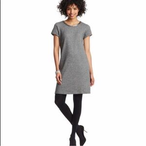 LOFT gray beaded neckline shirt dress size medium